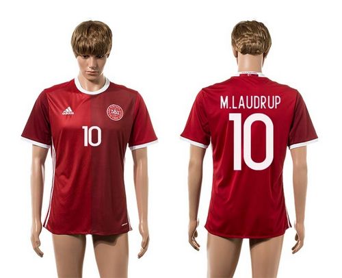 Danmark #10 M.Laudrup Red Home Soccer Country Jersey - Click Image to Close